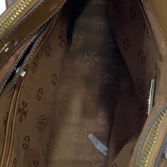 TORY BURCH Saffiano Leather Robinson Double Zip Tigers Eye Saffiano purse - Picture 6 of 15